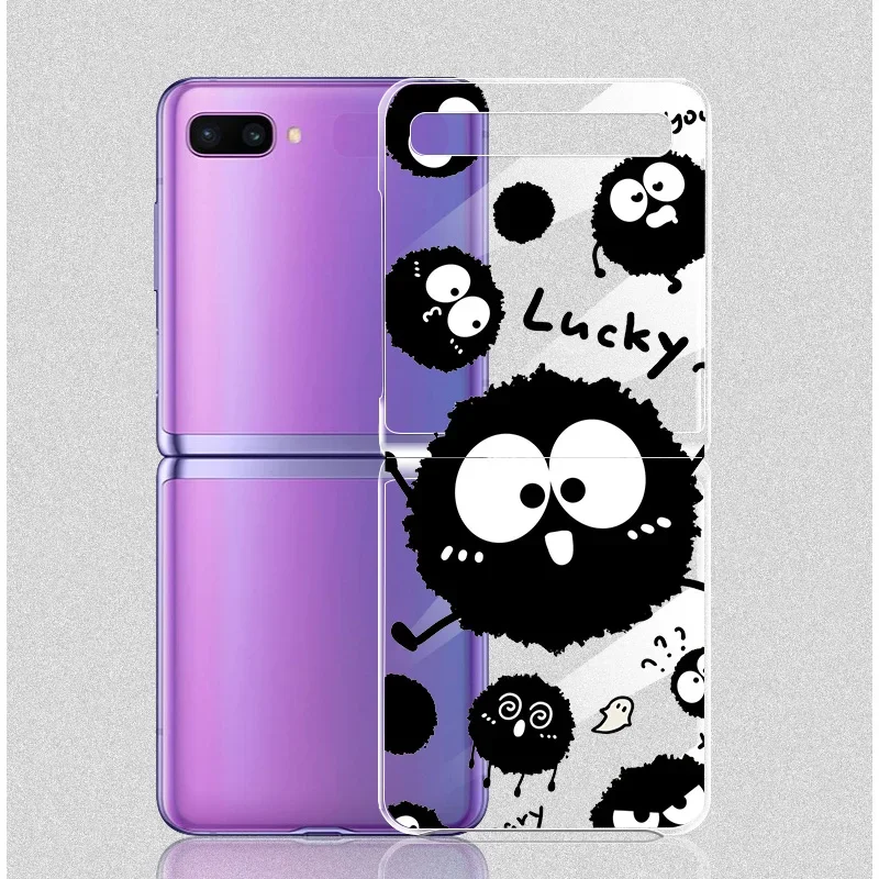 مضحك الكرتون الفحم الكرة حالة شفافة ، الغطاء الصلب لسامسونج غالاكسي Z الوجه 5 ، ZFlip 6 ، واضحة