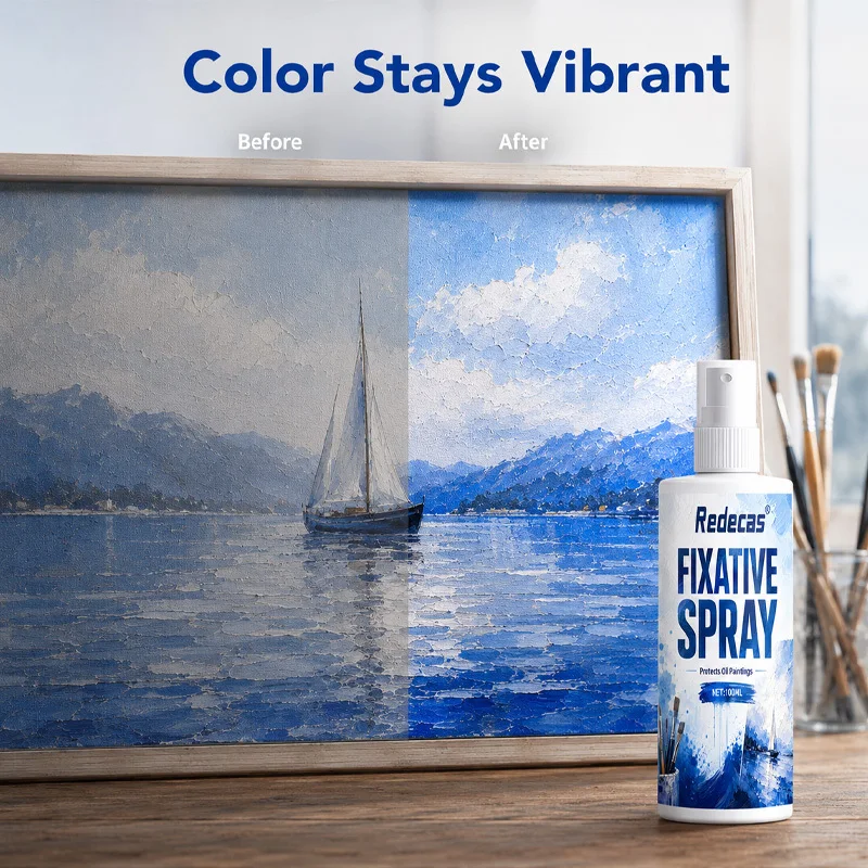 Fixative Spray, Instantly Fixes Art, for Pastels, Oil Pastels, Acrylic & Pencil Sketch, Durable Protection, Watercolors, Markers