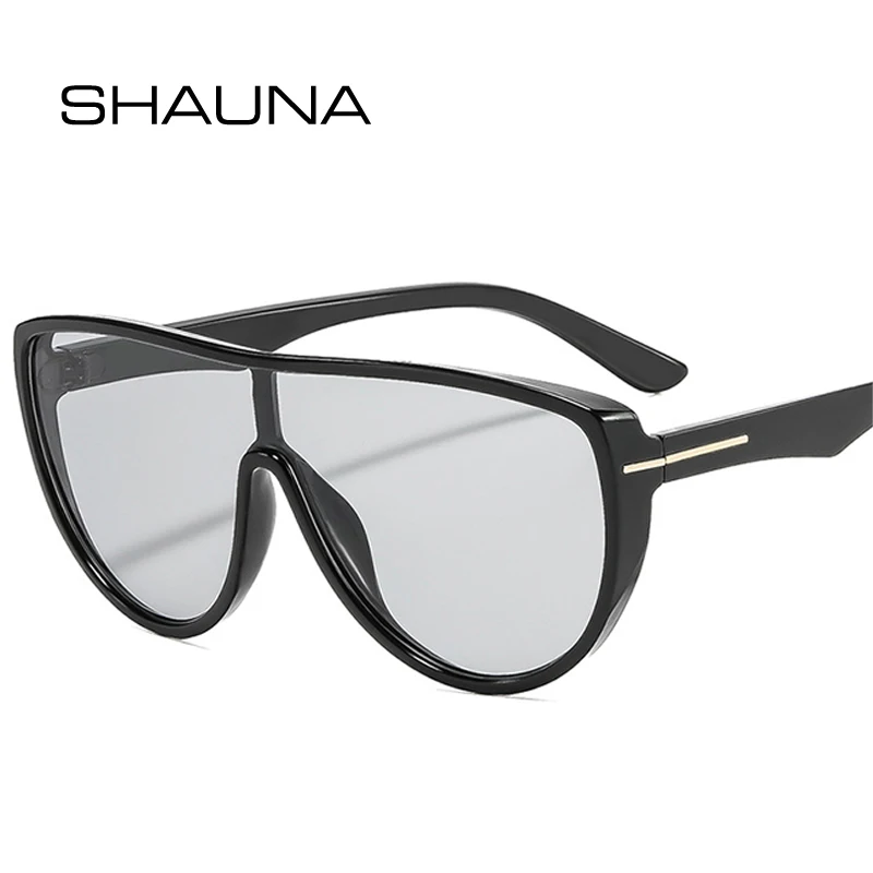SHAUNA Neue übergroße Piloten-Sonnenbrille für Damen, modisch, einteilig, Bonbonfarben, für Herren, Punk-Sonnenbrille mit Farbverlauf, UV400