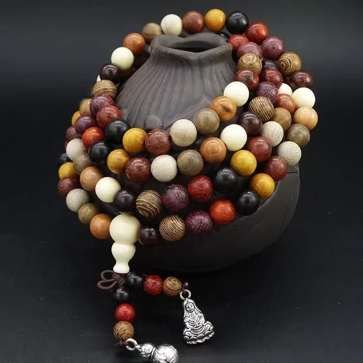 

Handstring Colorful Beads 108 Buddha Beads, Agarwood Sandalwood Bracelet, Men's and Women's Jewelry, Cultural and Amusement