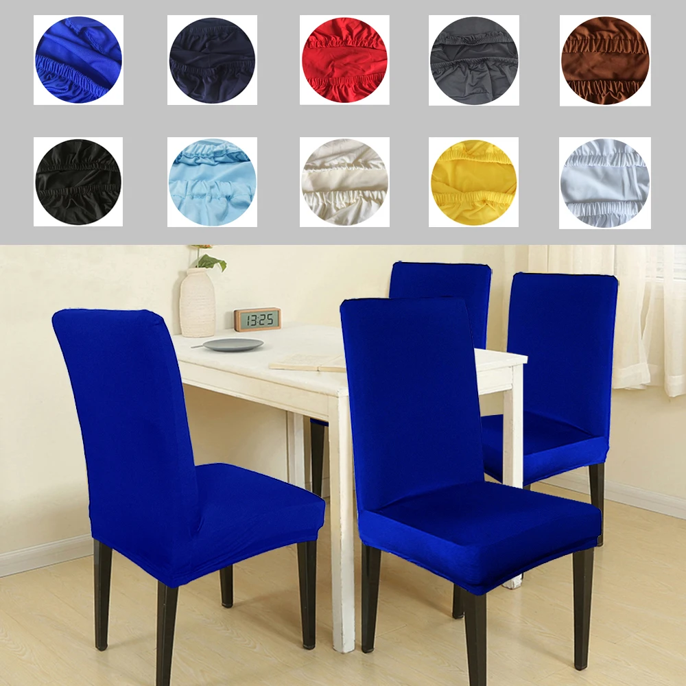 4-Pack Dining Chair Covers - Stretch Elastic Spandex Fabric Chair Protector Slipcovers | Machine Washable, Removable Seat Covers
