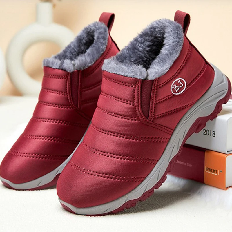 

Женские ботинки, зимняя обувь унисекс, женские непромокаемые зимние ботинки, женская повседневная обувь без шнуровки, плюшевая обувь, мужские ботильоны