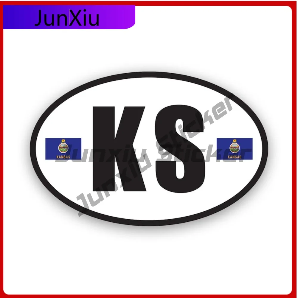 

Kansas Flag Oval Sticker Waterproof Outdoor Anime Car Waterproof Vinyl Decal For Letter Boxe Sticker Unique Fun Outdoor Decor
