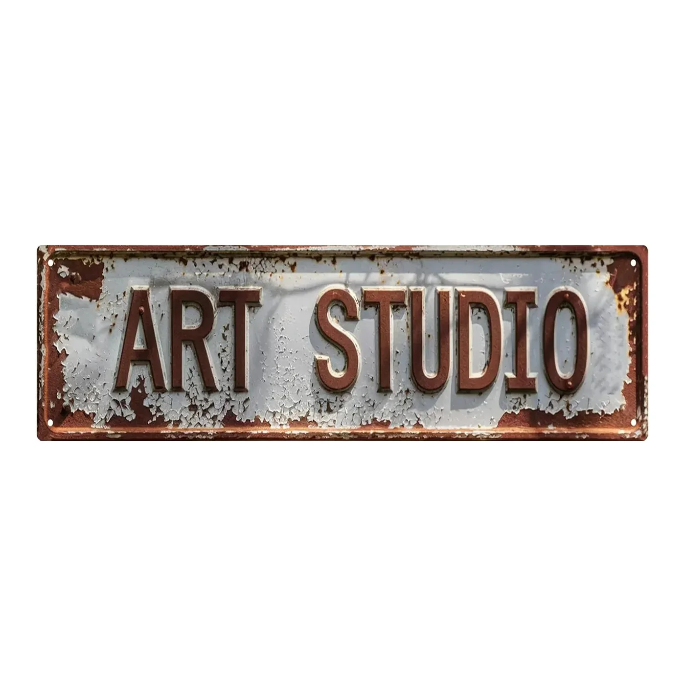 Custom Vintage Rustic Metal Sign Personalized Weathered Brown & White Indoor Outdoor Home Yard Wall Decor Gift, Decorative Only