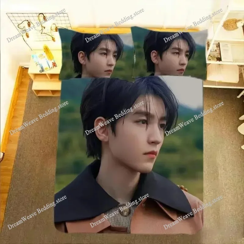 

TF Boys Pillowcase+ Duvet Cover Single Dormitory Student Knit Wang Yuan Wang Junkai Qian Xi Photos Double Bedding Set963