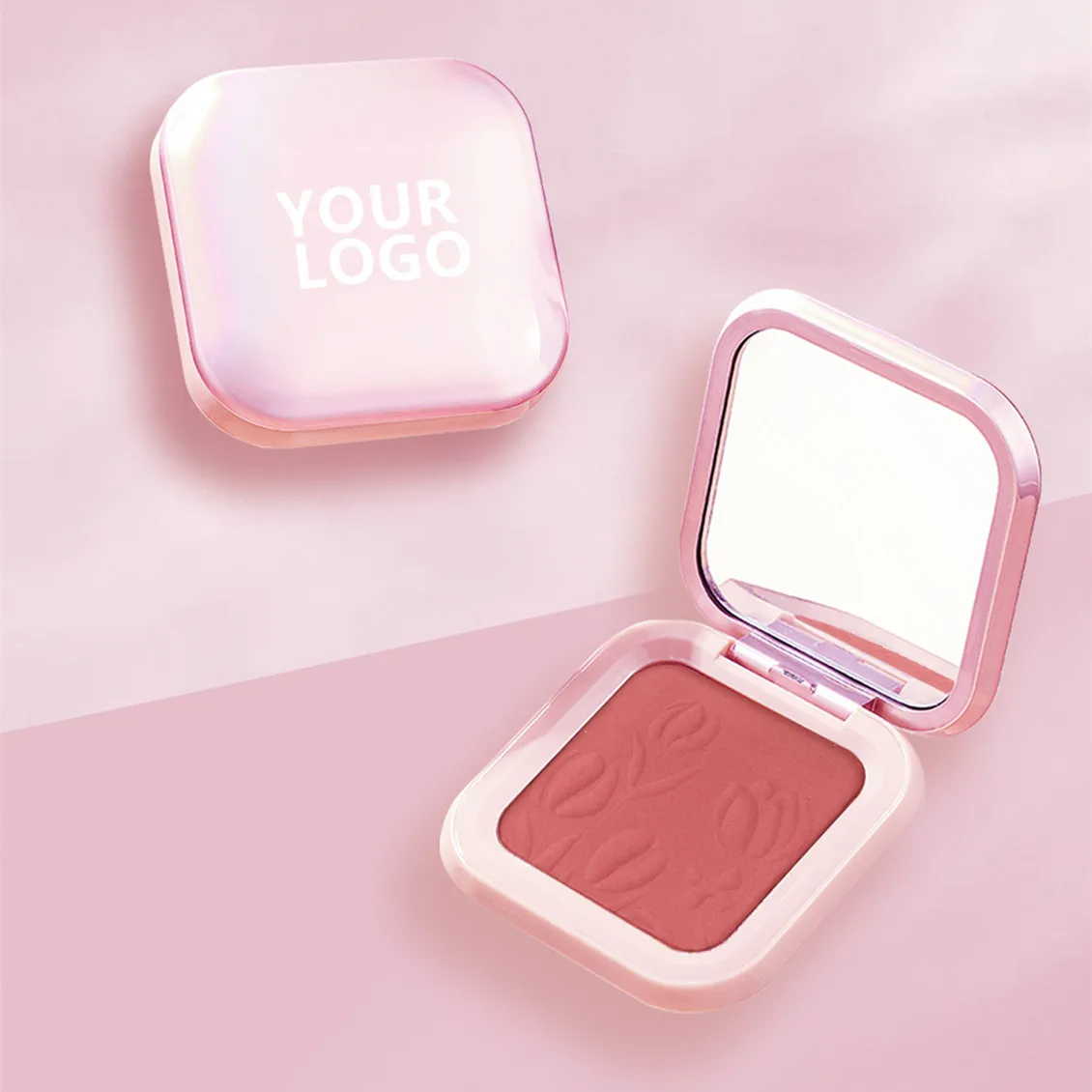 فرشاة ماكياج العلامة الخاصة واحدة السلس أحمر الخدود عالية الصباغ مقاوم للماء القسوة الحرة نباتي برونزي الوردي الخد أحمر الخدود بالجملة