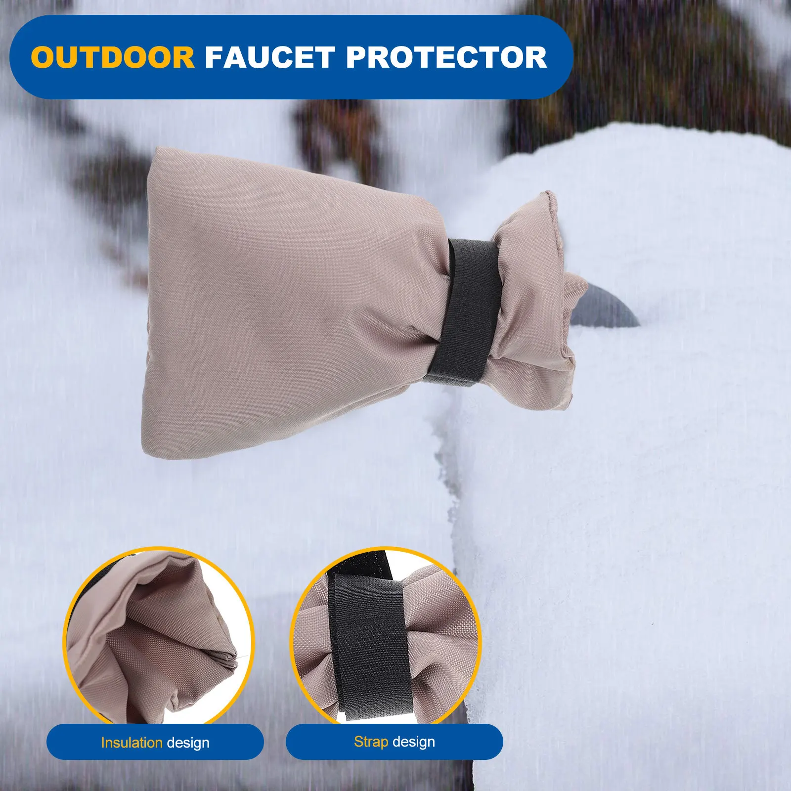 3Pcs Outdoor Faucet Cover Anti-Freeze Tap Protector Insulated Water Faucet Cover Winter Freeze Protection Outdoor Use