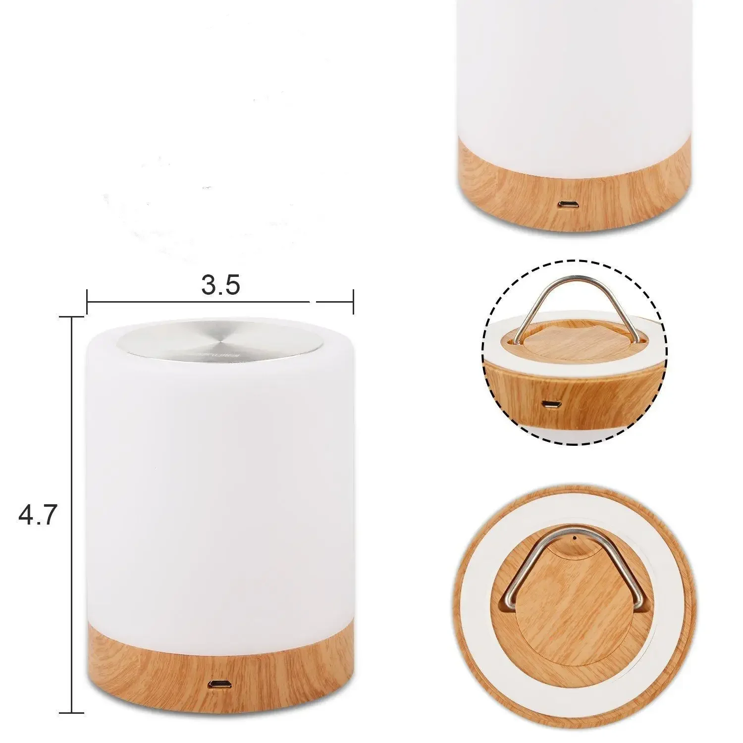 Remote Control Colorful Creative Wood Grain Charging Night Light Gift Bedside Lamp Desk Lamp Touch Ambient Light