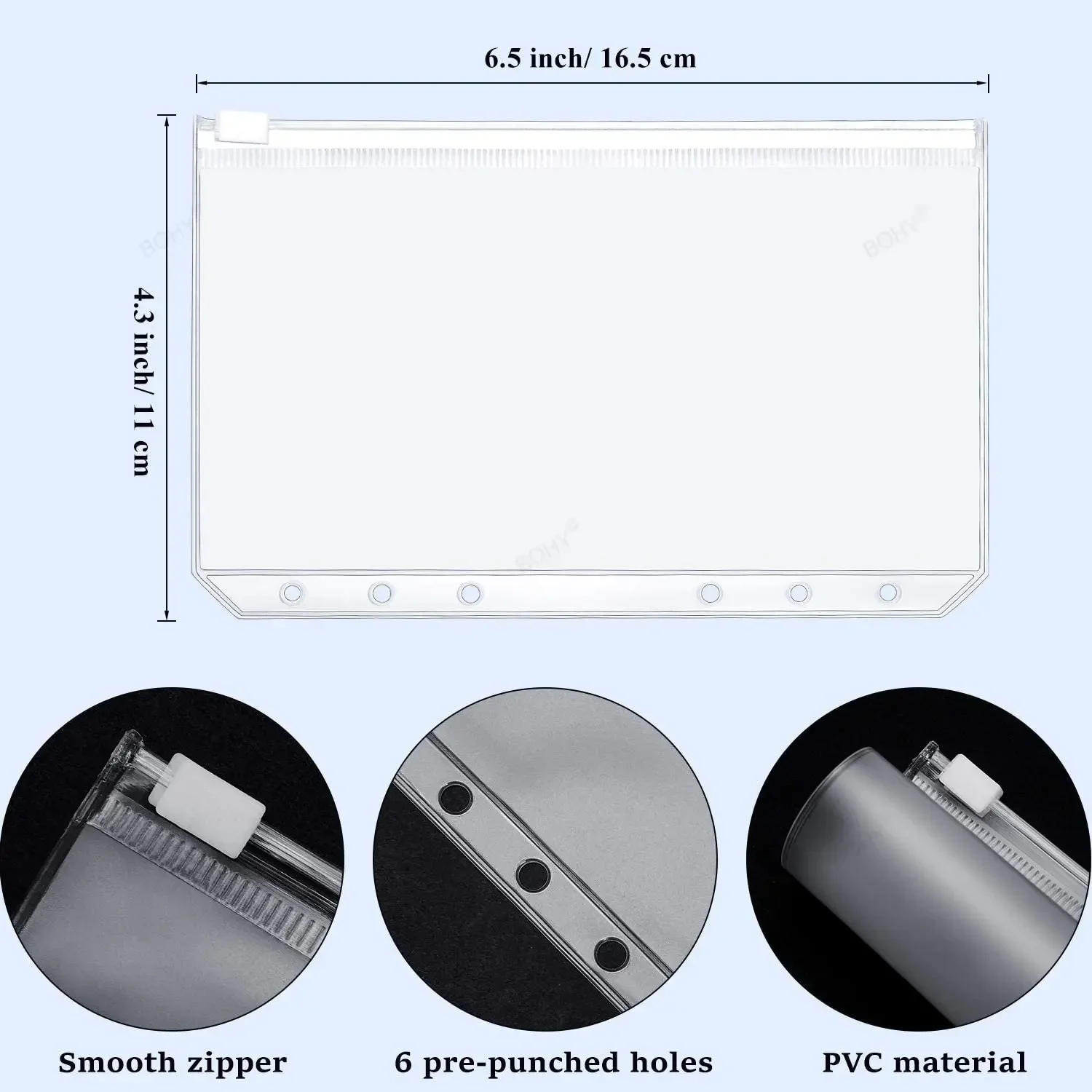 Sistema de organizador de sobre de efectivo para cuaderno, carpeta A6, planificador de cuero PU con cremallera transparente, bolsillos, hojas de presupuesto de gastos