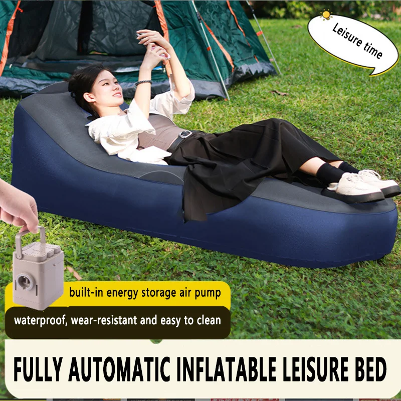 Outdoor Inflatable Sofa, TPU Seal Coating,Fully Automatic Inflatable Bed, Single Person Nap,Home Use, Portable Inflatable Bed