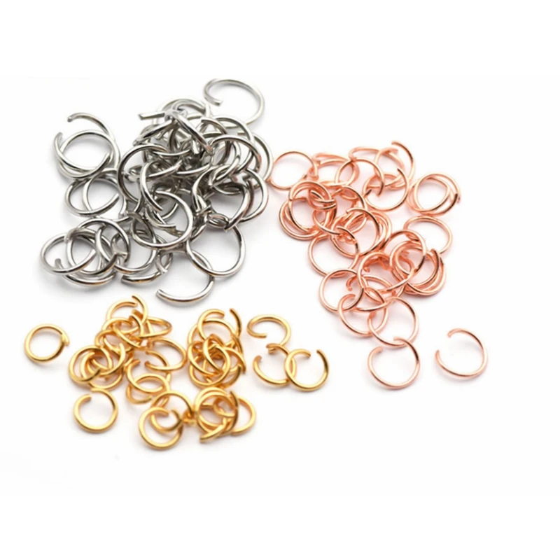 

100pcs/Lot 1x8mm 0.8x0.5mm 1.2*7mm Stainless Steel Open Jump Ring Finding