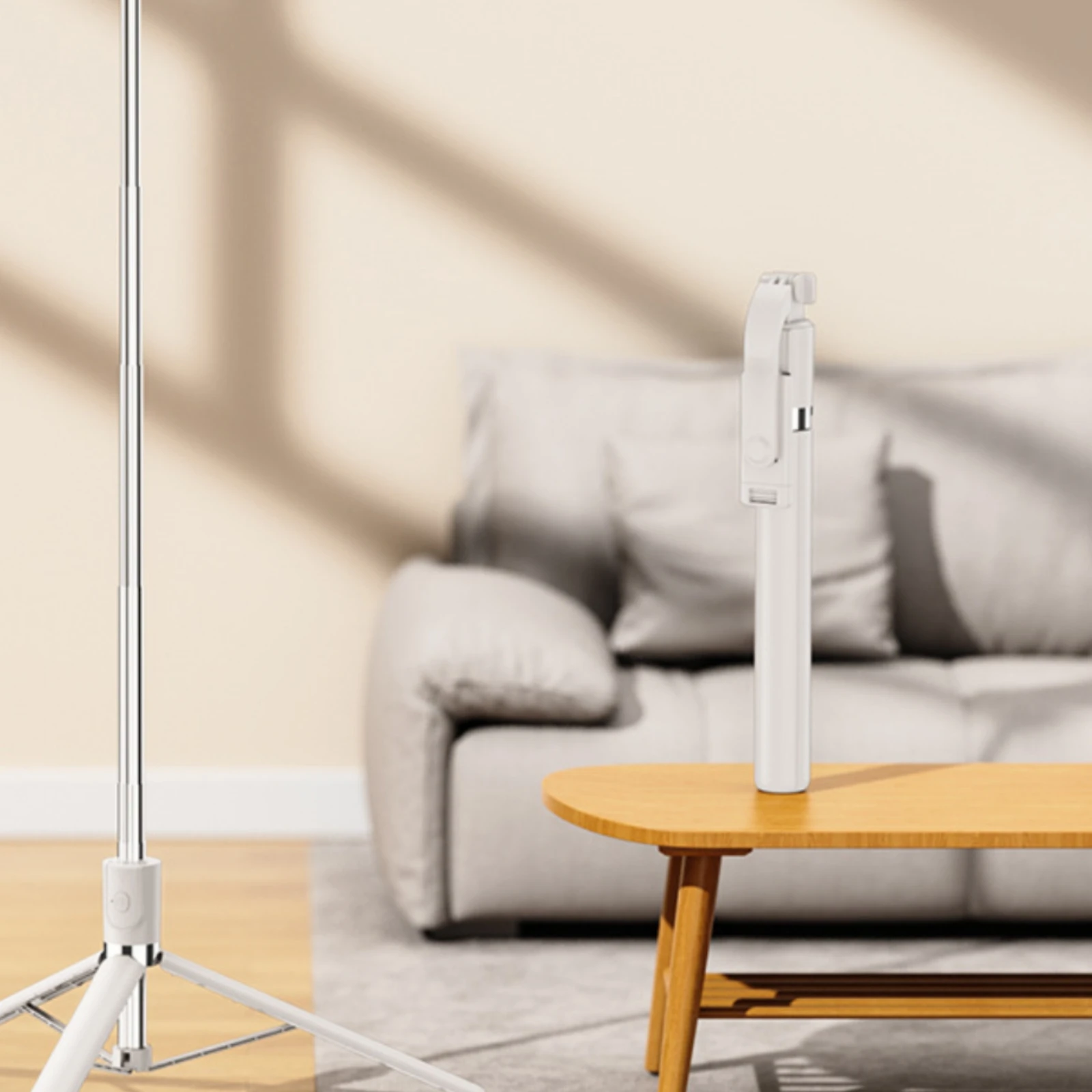 Selfie Stick Tripod Portable Extendable Selfie Stick with Tripod Base Lightweight Compact for Content Creators, Photography