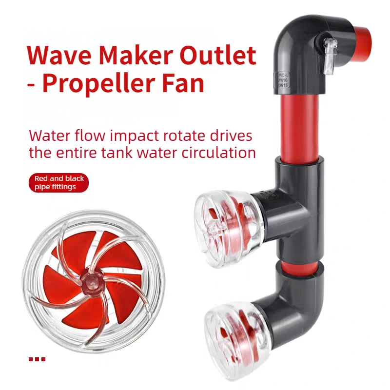 DIY Auto-Rotating 5-Blade Fan Kit für Aquarium Outlet Tube Zubehör Aquarium Outlet Aquarium Filter Bildschirm Zubehör PVC