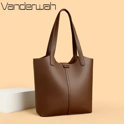 Genuine Brand High End Soft Pu Leather Shoulder Bag For Women Casual Tote Bag Female Purse Simple Design Handbag Commuting Sac