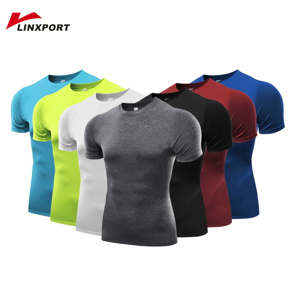 Fitness Shirts Male Running Tights Short Sleeved Basketball Tee Sport Thermal Underwear Bodybuilding Jerseys Quick Dry Clothes