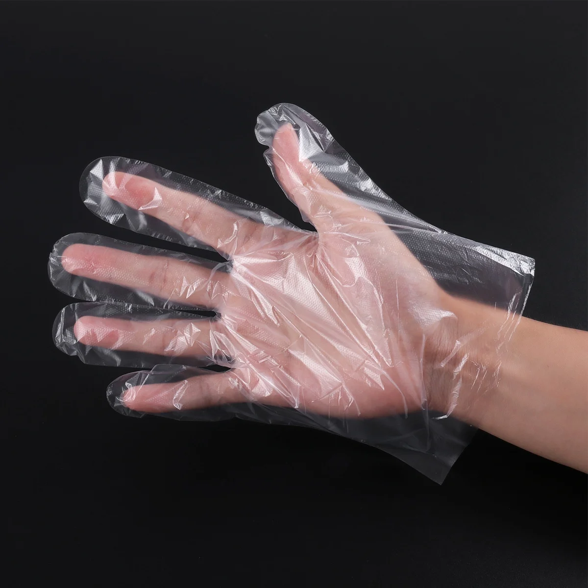 300Pcs Disposable Gloves Pe Plastic Food Safe Non-Latex Oil Resistant Odorless Industrial Kitchen Restaurant Use Large Size