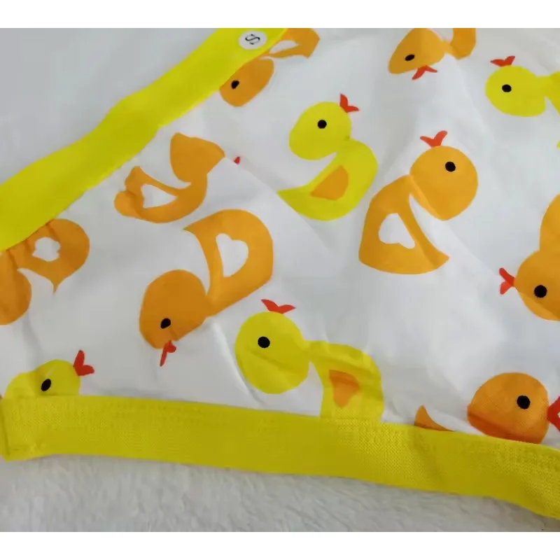 ABDL Adult Printed Yellow Duck Man's Briefs/Women Adult Baby Panties/Washable Diaper Pants/Home Couple Cotton Soft Study Pants