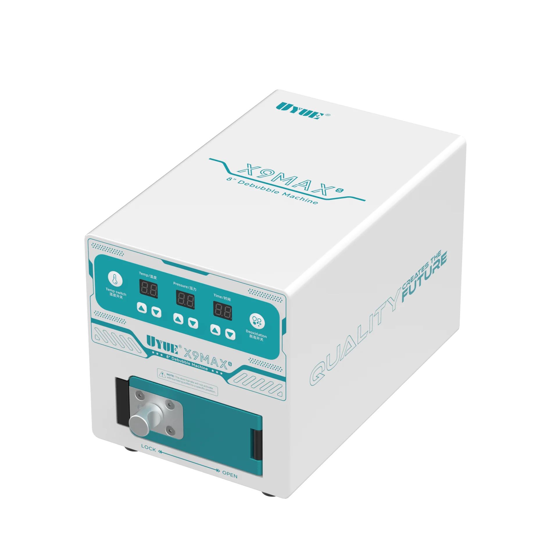 UYUE X9MAX-S آلة إزالة الفقاعات الصامتة المدمج في مضخة تفريغ 450 واط 8 بوصة لأداة إصلاح إزالة فقاعة شاشة الهاتف المحمول المنحنية/المسطحة