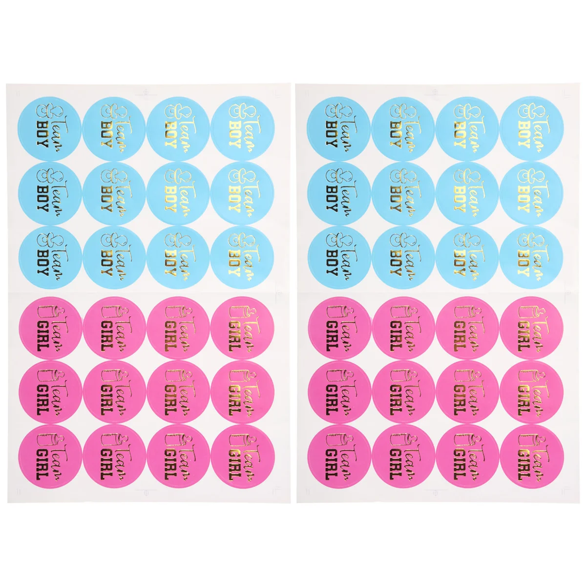 48 Pieces Gender Reveal Stickers Games Team Boy & Team Girl Perfect Gender Reveal Supplies Boy and Girl Stickers