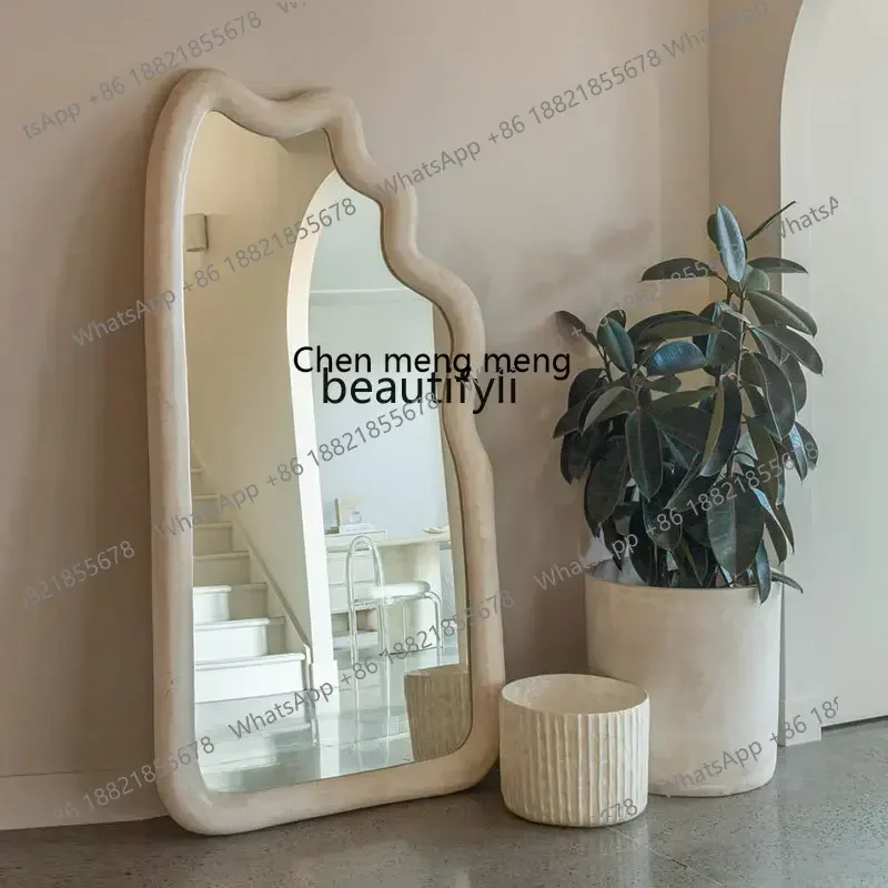 

zq Floor Full-Length Mirror French Dressing Mirror Nordic Irregular Floor Fitting Mirror