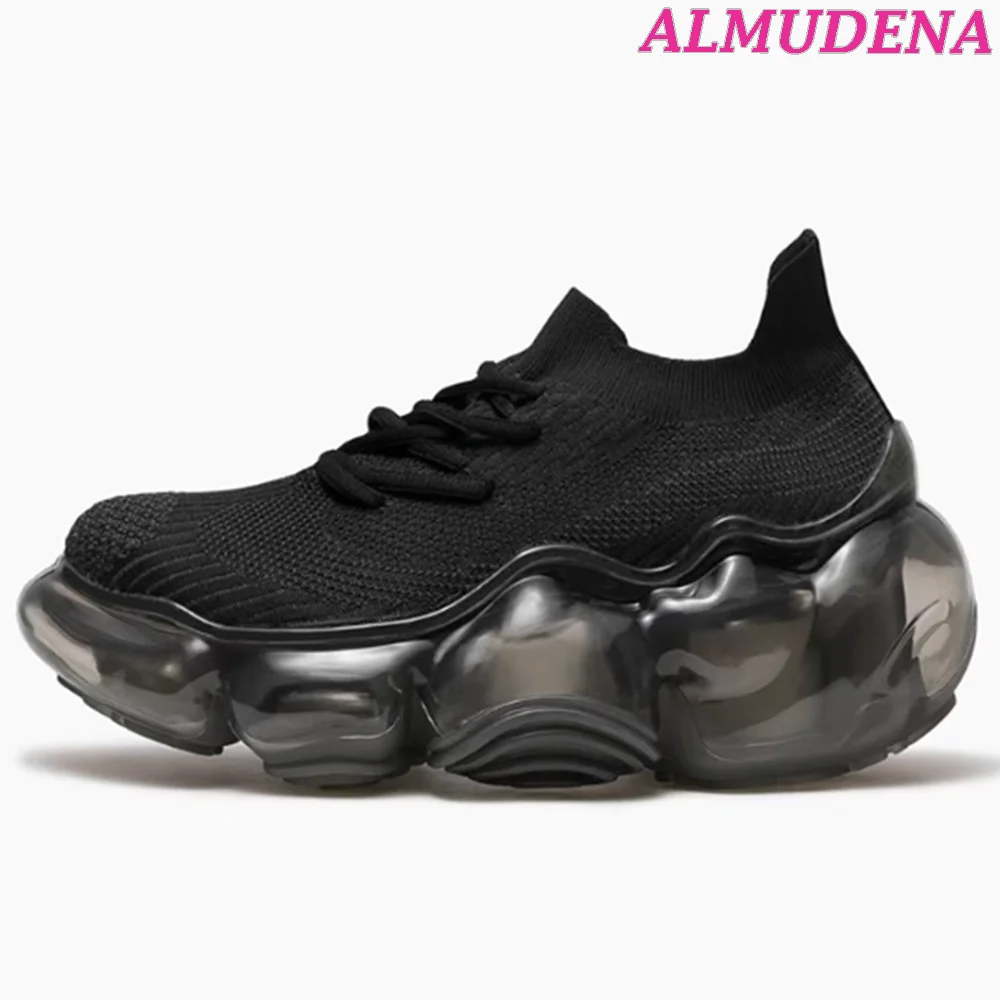 2023 Trend Women White Lace up Sneakers Platform Sports Shoes Luxury Designer Lady Black Air Mattress Highten Shoes on Offer