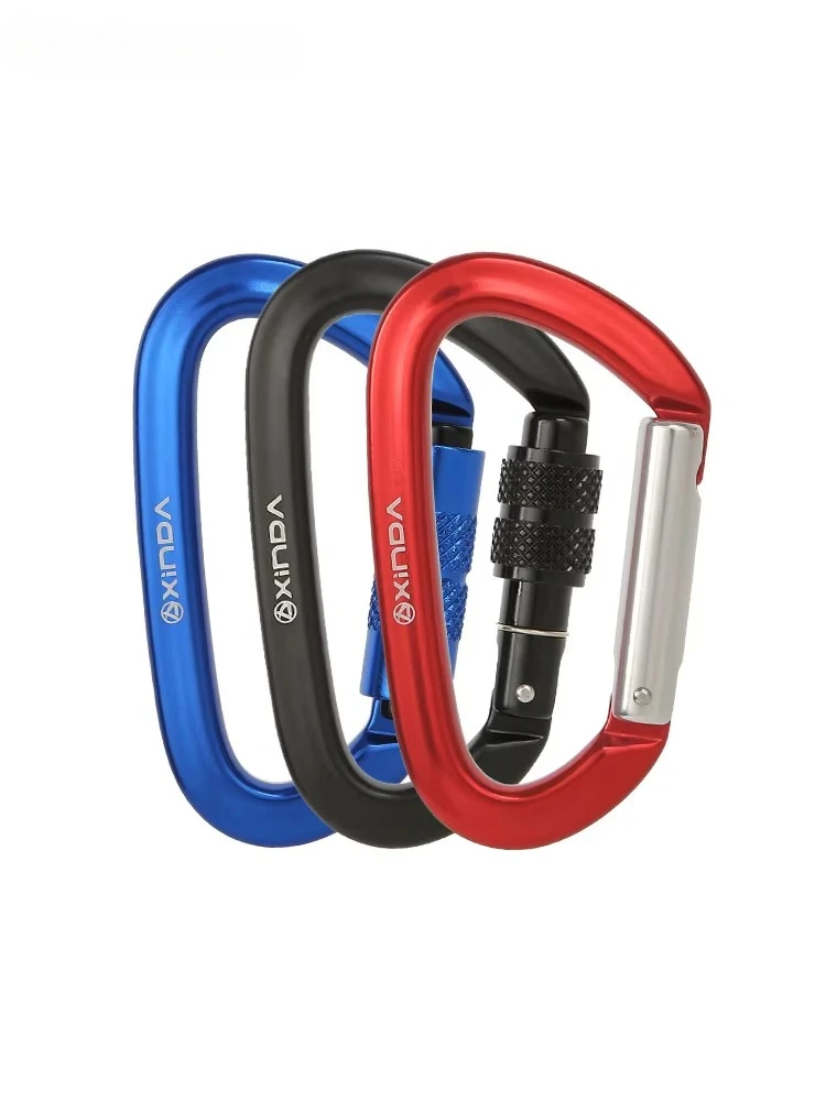 Xinda Outdoor Multifunctional Quickdraw Buckle Hiking Camping Keychain Backpack Hammock Swing D Shape Carabiner for Keys