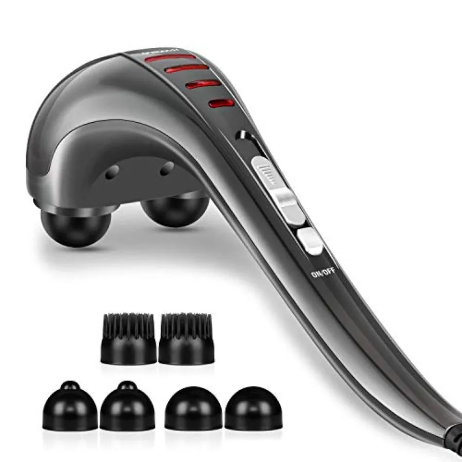 

HANGSUN Handheld Neck Back Massager for Pain Relief Deep Tissue Electric Double Head Percussion Massage MG460 for Shoulder Leg
