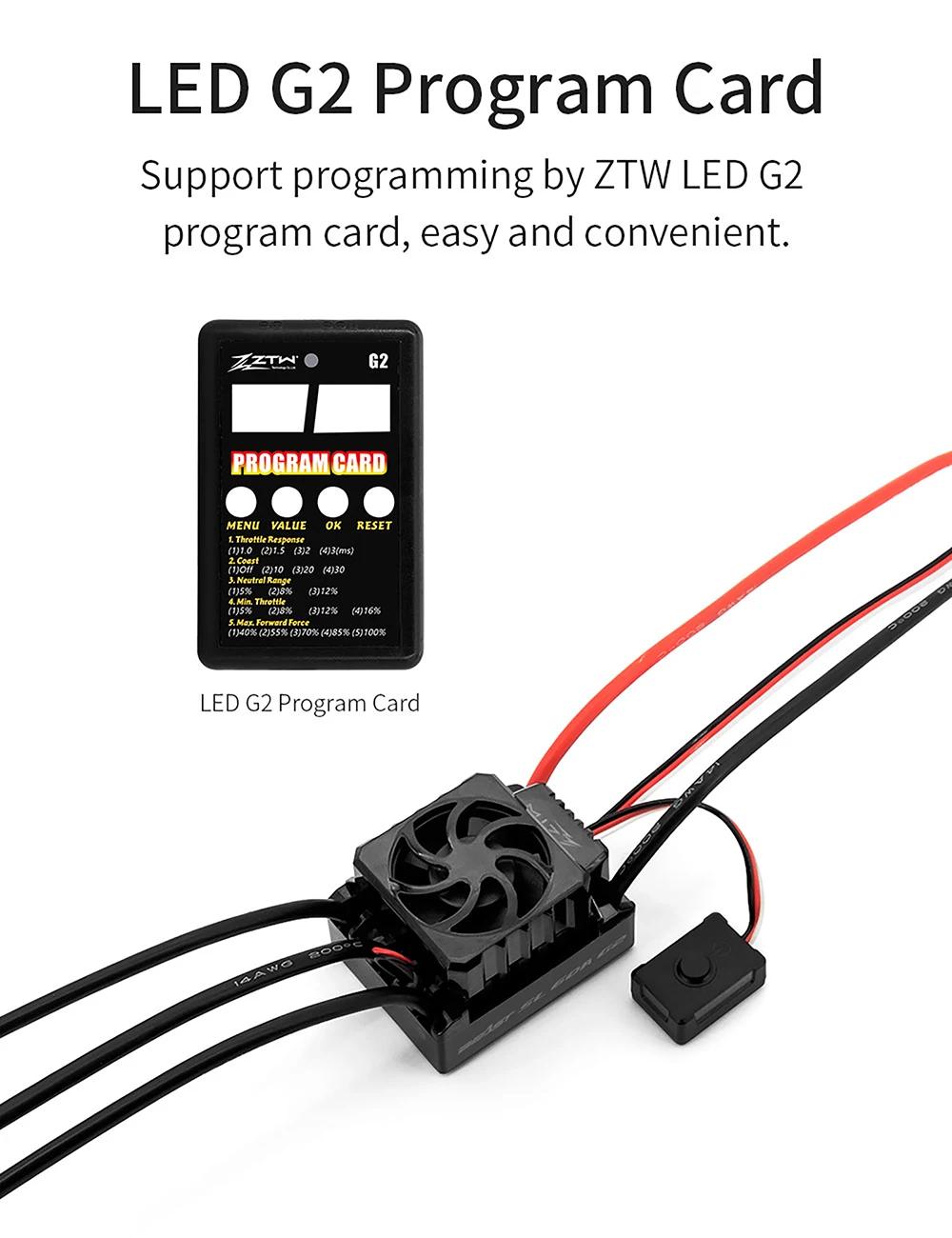 ZTW 32-Bit Beast G2 SL 50A/60A/80A/120A/150A ESC Waterproof Speed Controller Combo