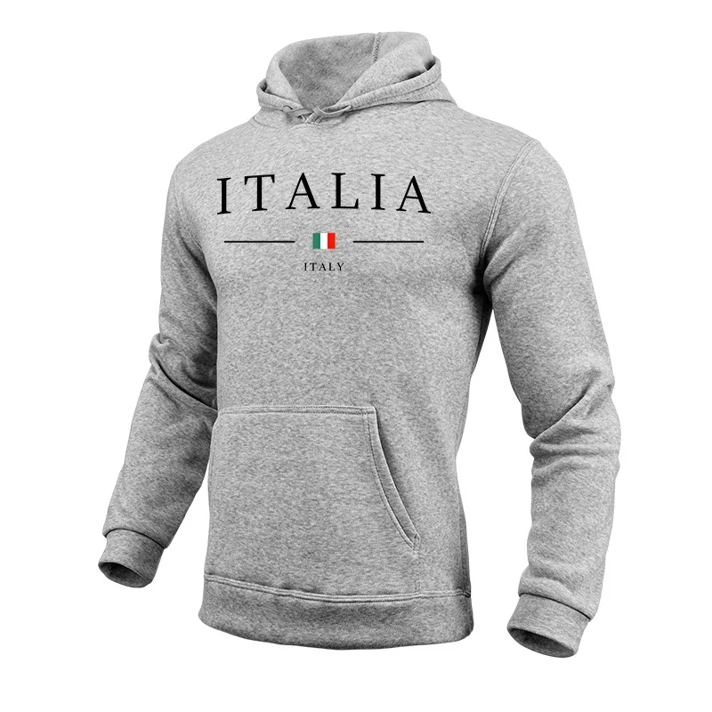 Italy Fashion Hoodies for Men High Quality Hooded Long Sleevd Sweatshirts All Season Daily Casual Sports Pullover Fitness Top