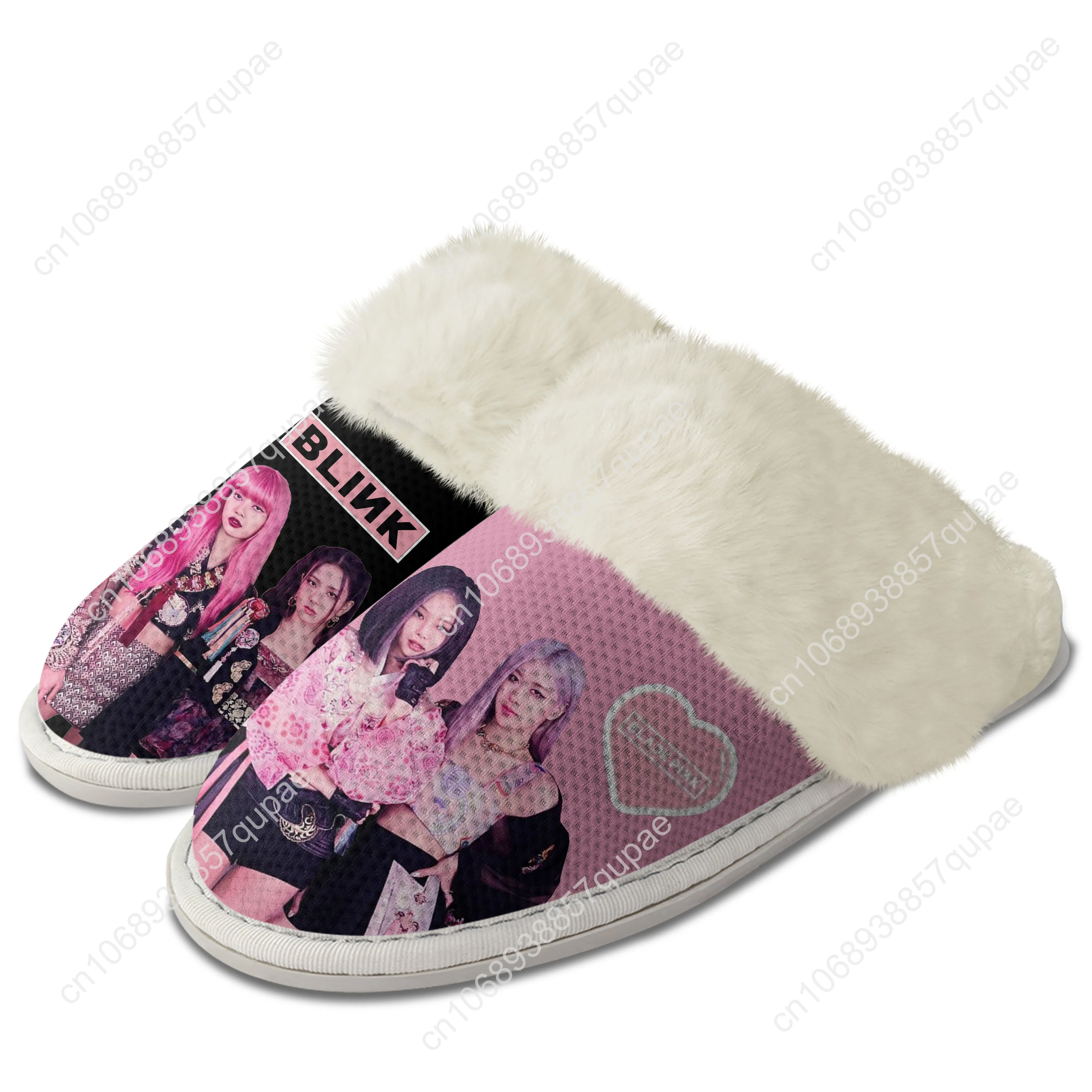 

Black Plush Slippers Keep Warm Shoes Pink Kpop Bp Mens Womens Home Cotton Bedroom Customized Thermal Lightweight Slipper