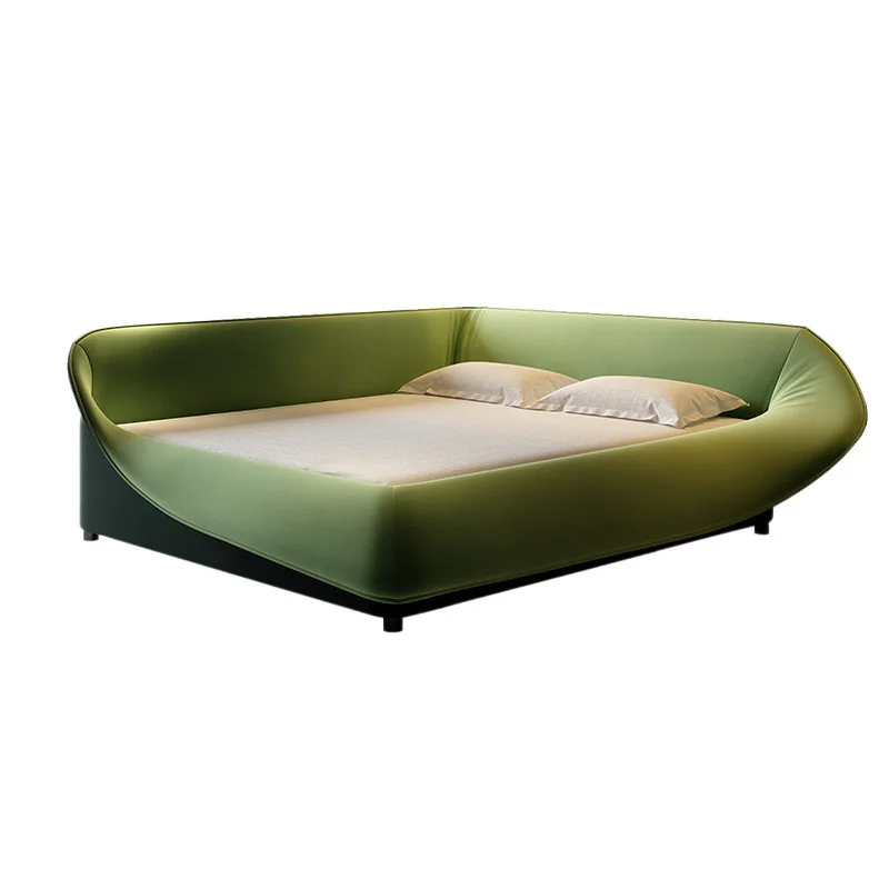 

Modern simple double bed bedroom queen bed designer does not interfere with each other fabric bed