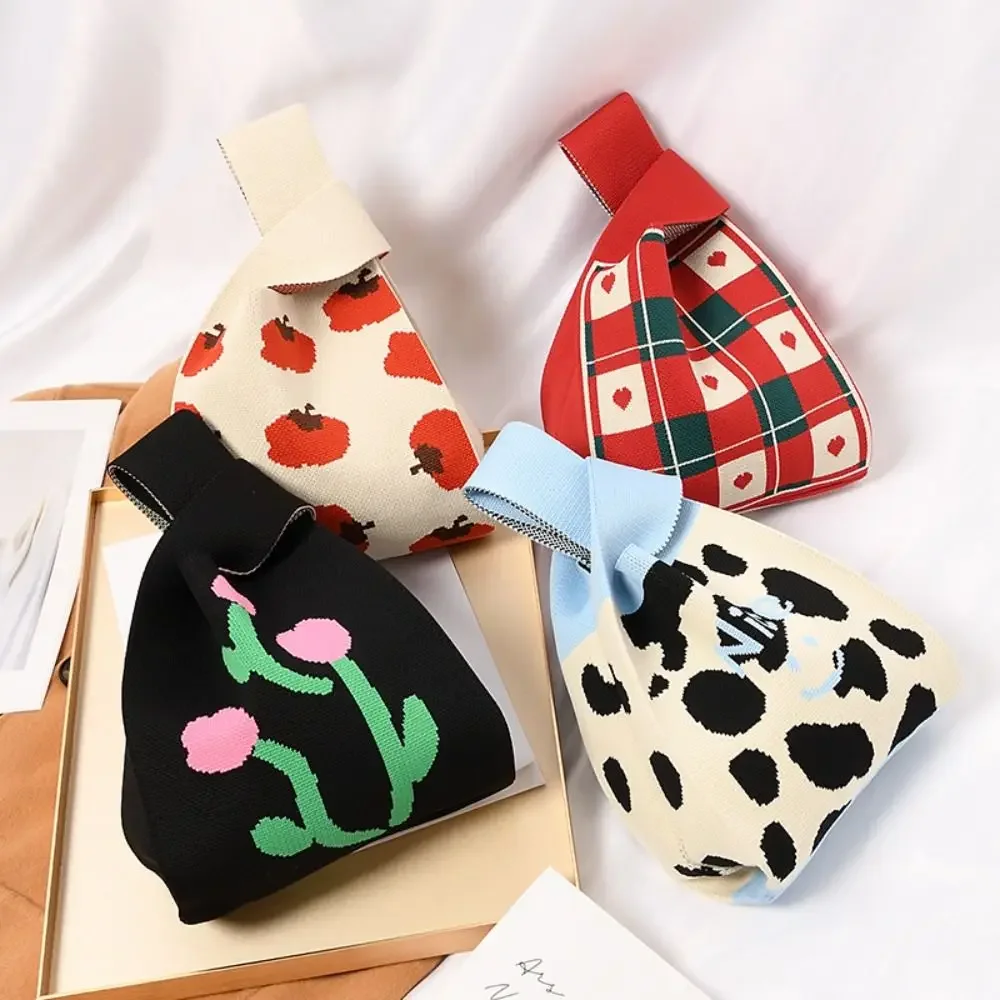 

Нишевый дизайн Сумки для покупок Сумка на плечо Большая сумка Вязаная сумка Сумка на запястье с узлом ручной работы