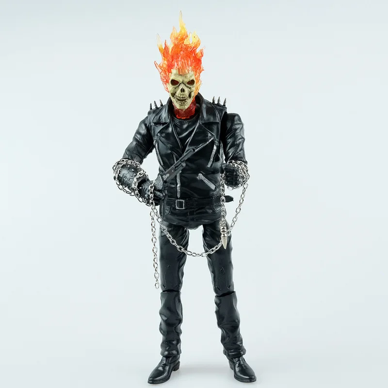 Superhero Ghost Rider  Human Skeleton Movable Joint Garage Kit Desktop Ornament Bedroom Decoration Birthday Present With Box