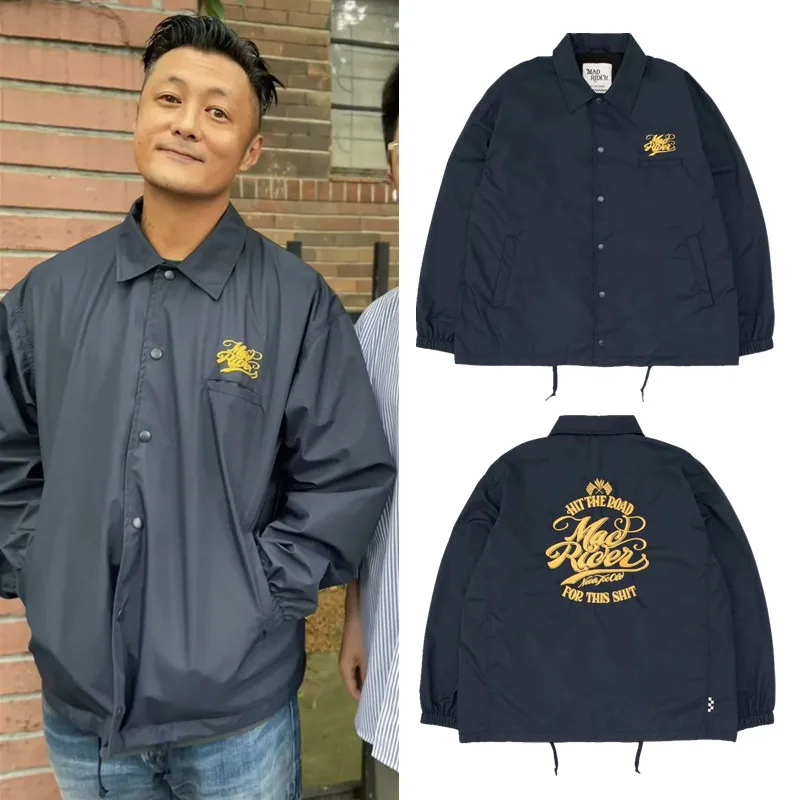 

MDNS Retro Japanese Sle Casual Loose Men's Jaet Motorcycle Trainer Embroidered Windproof Outerwear Youth Faion