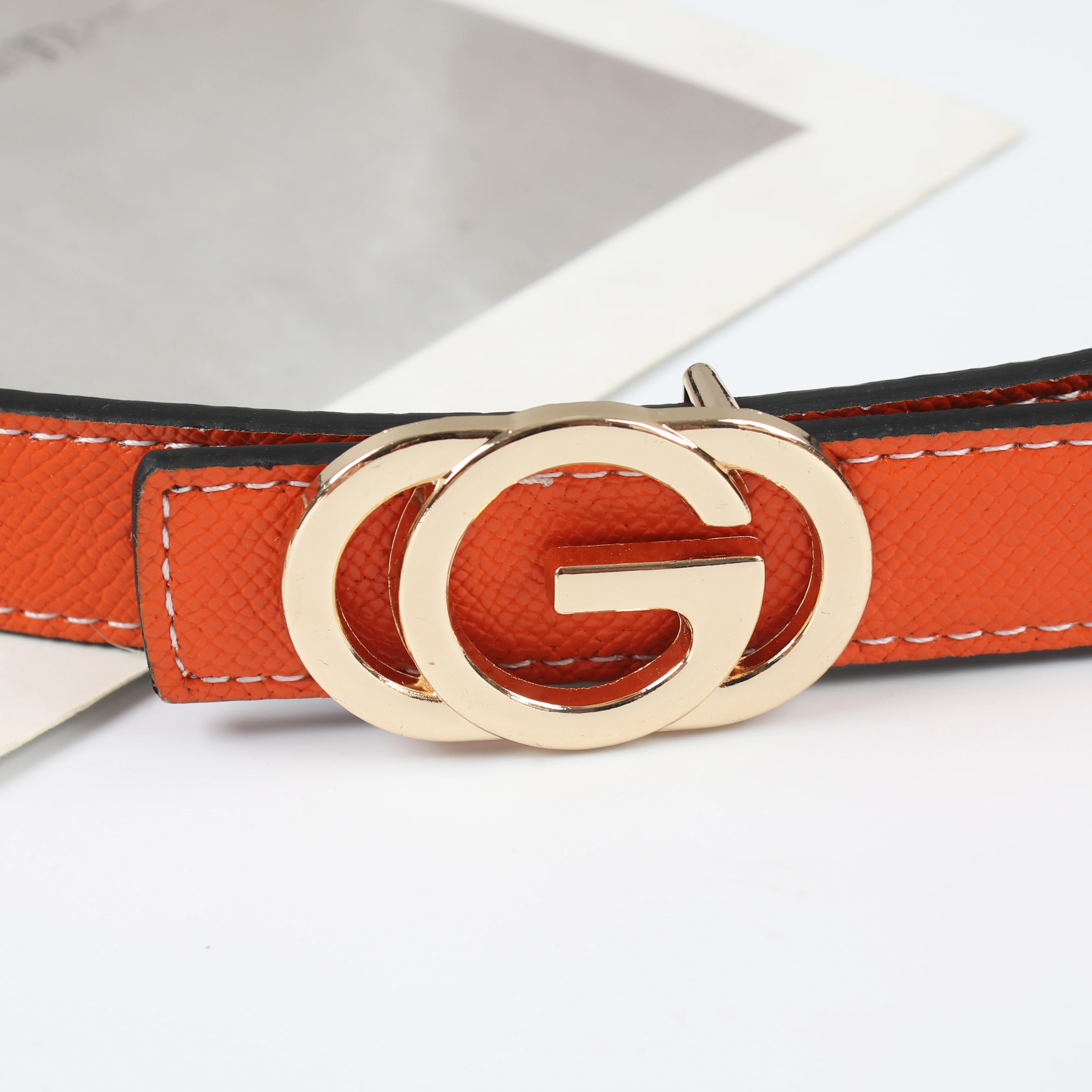 Neue frauen Reversible Verwenden Glatte Schnalle Hohe Qualität 2,3 cm Echtes Leder Gürtel frauen Mode Trend Vielseitig dekorative Kuhh – Detail 11