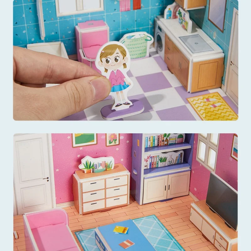 DIY kinderen nieuwe 3D puzzel model school cadeau papier kleur handgemaakte kinderpuzzel speelgoed festival verjaardagscadeau