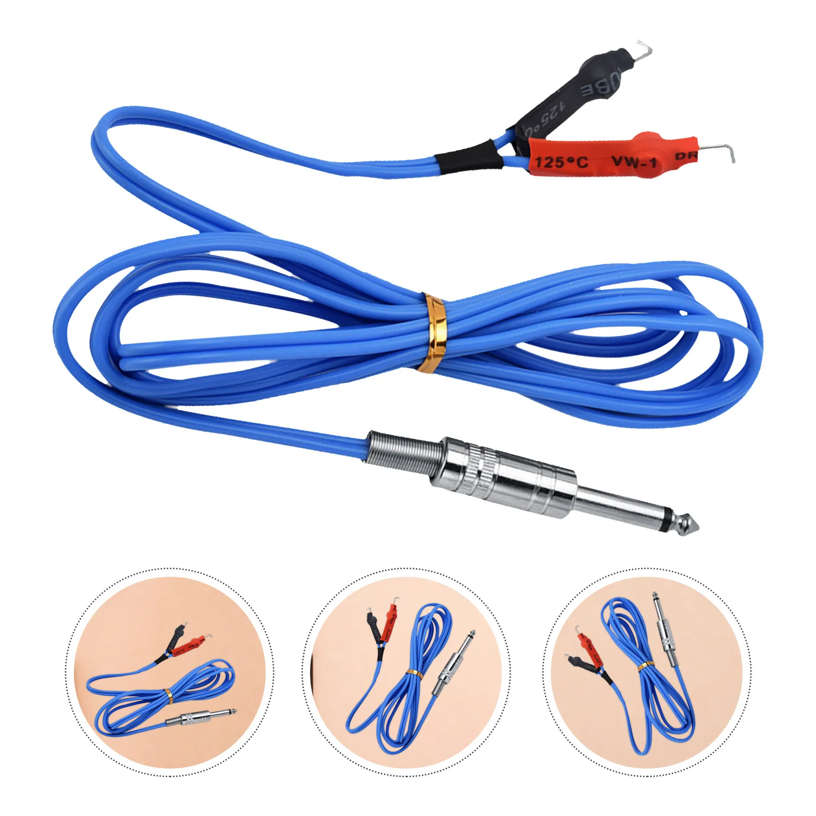

1Pcs Steel Plate Tattoo Liner Clip Cord Premium Silicone Fireproof Flexible Power Wire for Machines High Resistance Cable