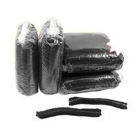 10PCS Black Disposable Bouffant Cap Non Woven Bath Shower Hair Caps Food Service Medical Salon Spa Catering Workspace Cover Hat