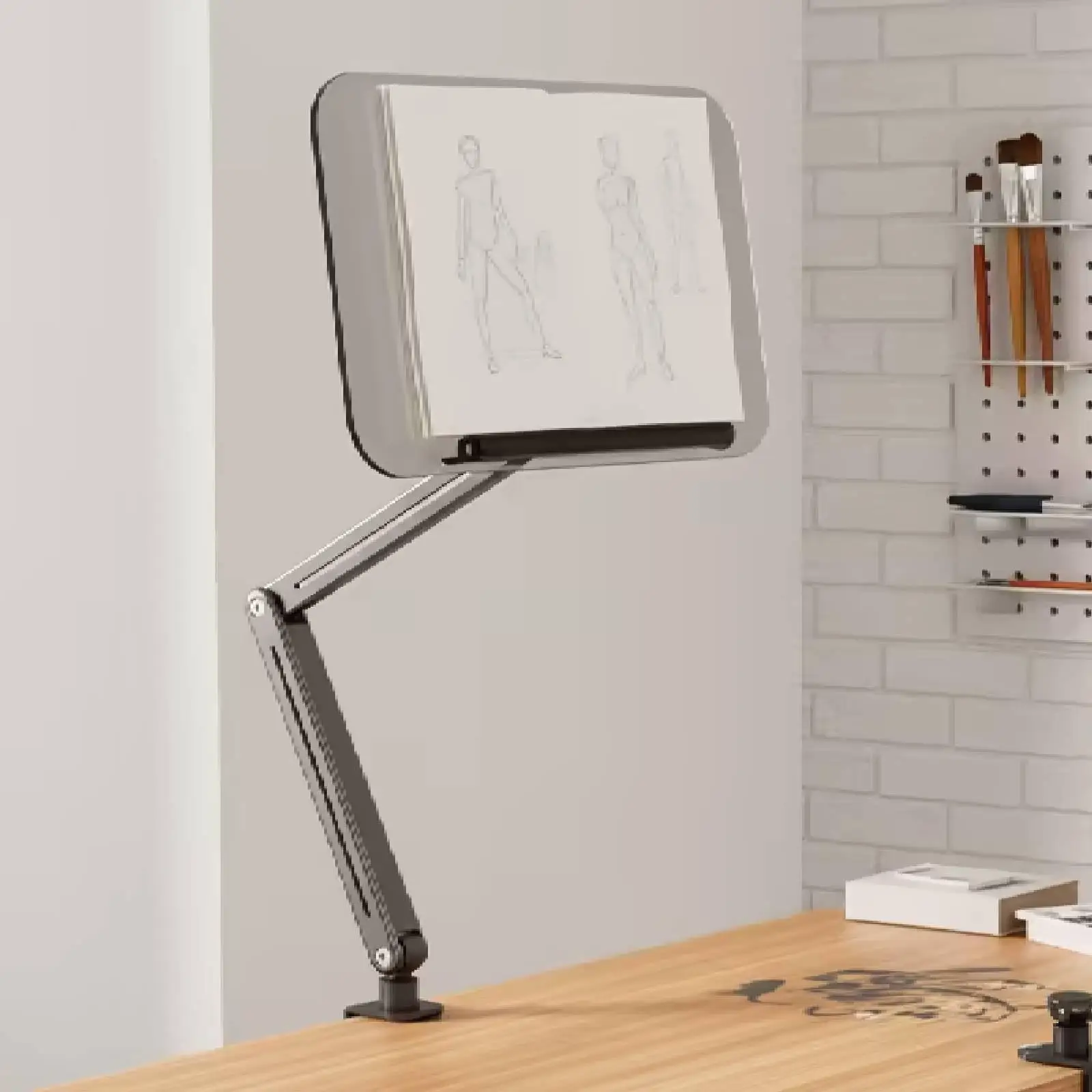 Adjustable Reading Book Stand Desk Clamp Rotating Bookshelf 360 Degree Book Holder for Home Office