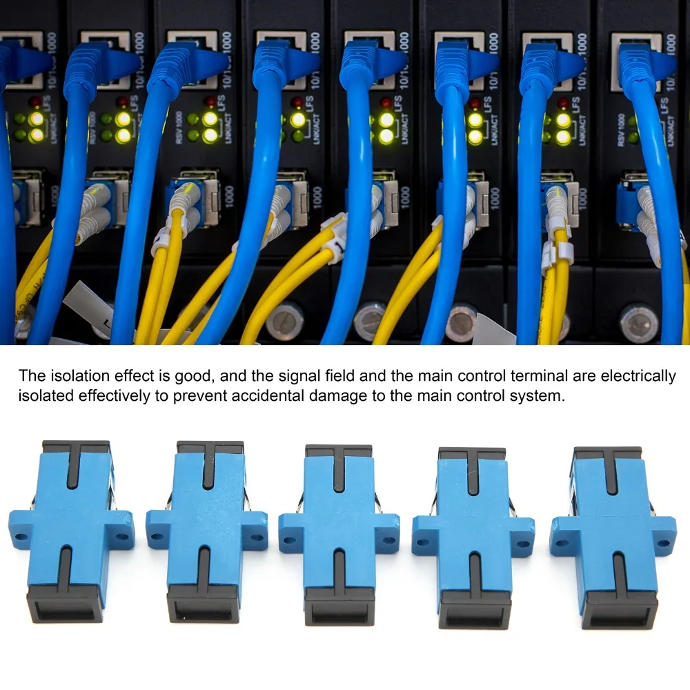 50 PCS Blue SC To SC Fiber Optical Coupler Female To Female UPC Fiber Adapter Flange Connector Fiber Connector Adapter Network