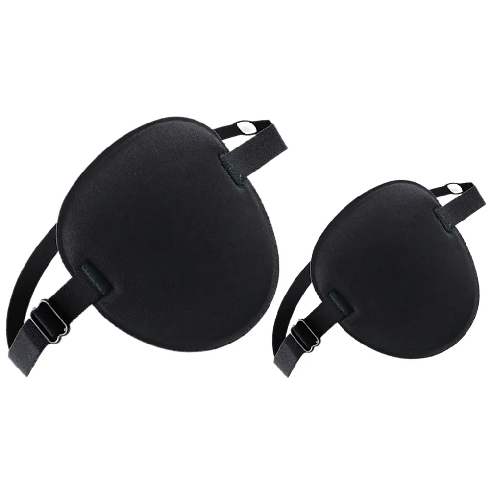 

2 шт. регулируемые повязки на глаза из черной ткани с наполнителем из полипропиленового хлопка, трехмерные, комфортные, для длительного ношения, при косоглазии, для взрослых