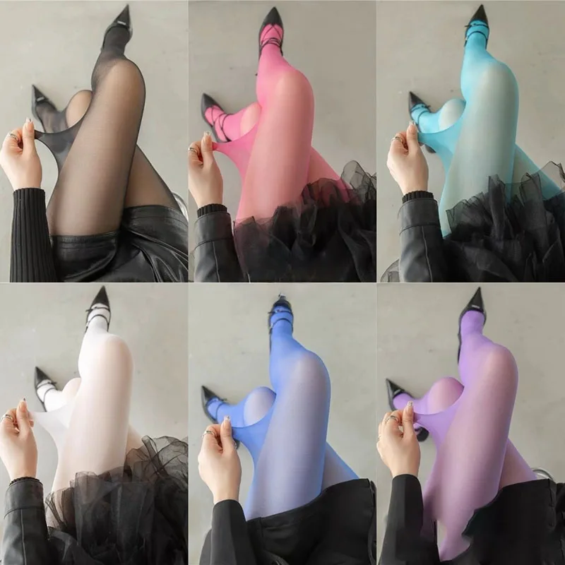 

Женские сексуальные прозрачные чулки, белые, зеленые, дышащие, нейлоновые, эластичные колготки Y2K, разноцветные, стрейчевые, в стиле дофамин