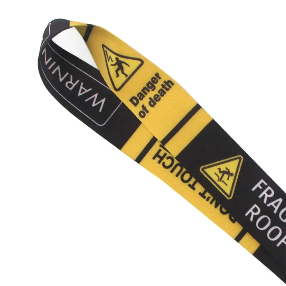 Ribbon Name Tag Holder Hang Rope ID Badge Holder Cool Neck Strap Phone Hang Rope Phone Lanyard Strap Warning Sign Lanyards