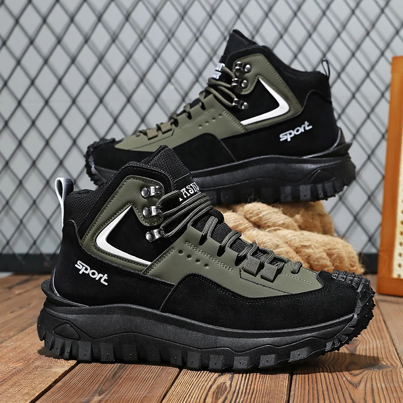 Herren-Oxford-Stiefel mit Komfort-Innenfutter, Dicken Sohlen für Zusätzliche Höhe und Langlebigkeit, Geeignet für Outdoor-Aktivitäten, Camping, Wandern und Bergsteigen – Detail 6