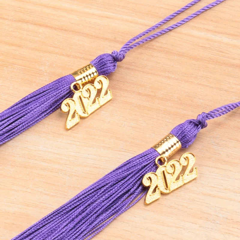 20Pcs Graduation Tassels Academic Cap Hat Tassel With 2022 Gold Charm Graduation Ceremonies Accessories