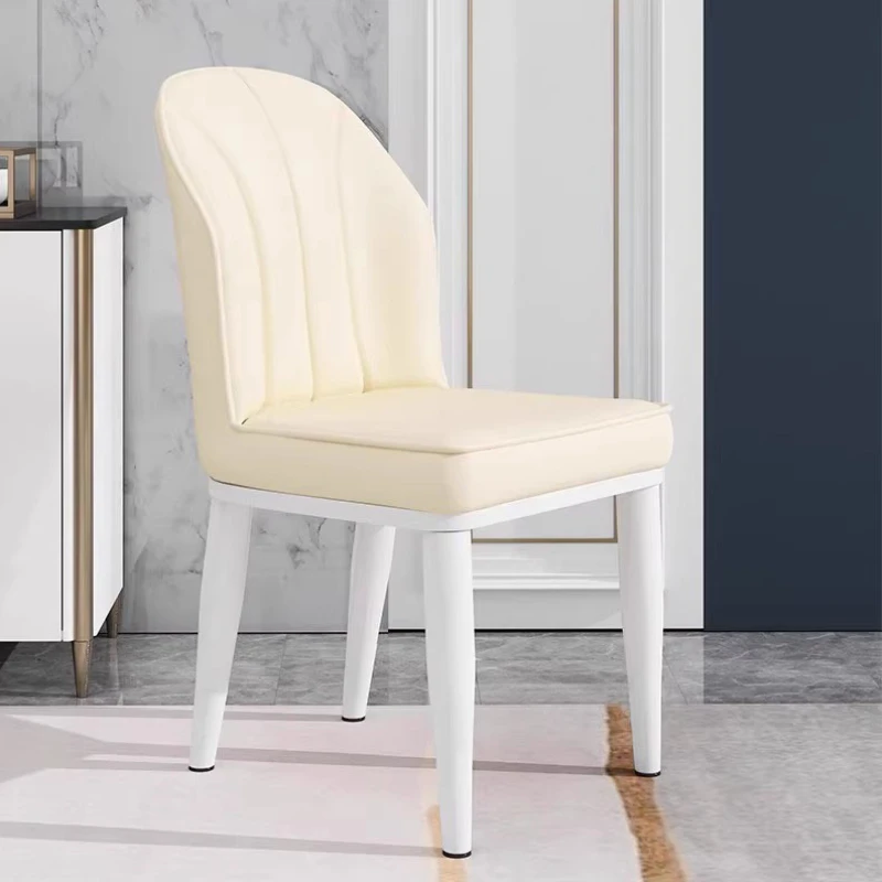 White Waterproof Eaiting Gold Simple Leather Designer Dining Chair Nordic Modern Cadeiras De Jantar Furniture