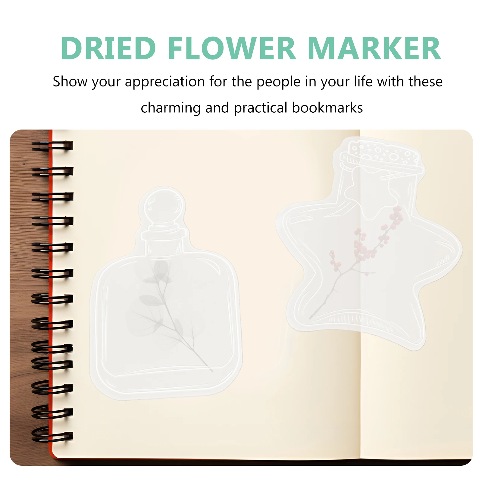 

20 Pcs Embossed Bookmark Material Bag Dried Flower Diy Marker Manual Pressed Plastic Kit
