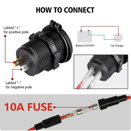 デュアルUSBカーチャージャー,電源アダプター,トラック,船,オートバイ,12v-24v,急速充電,4.2aに適しています