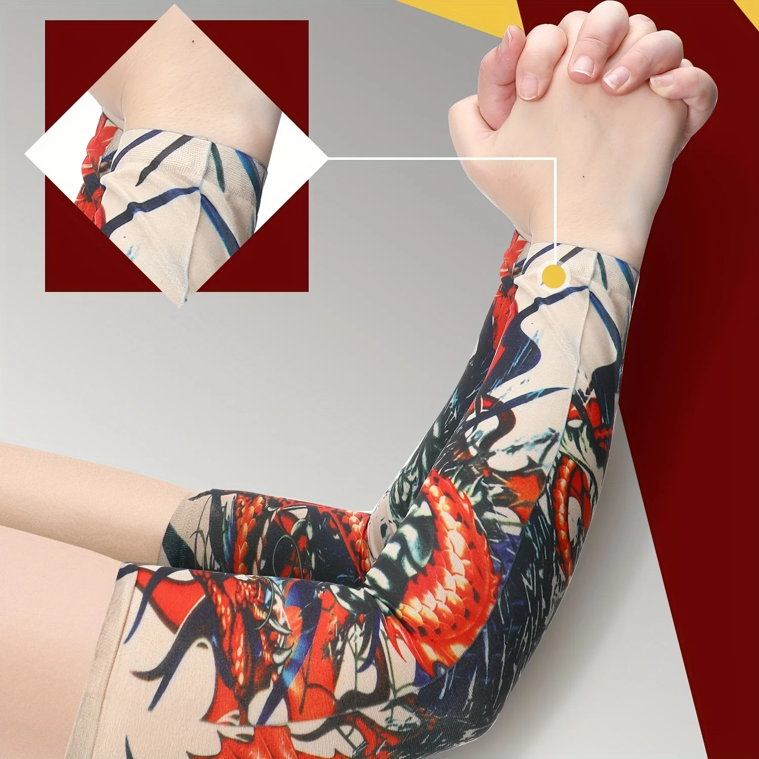 남성용 쿨링 암 슬리브 20개, 긴 손가락 없는 슬리브, 미끄럼 방지 UV 보호, 스포츠 임시 문신 슬리브