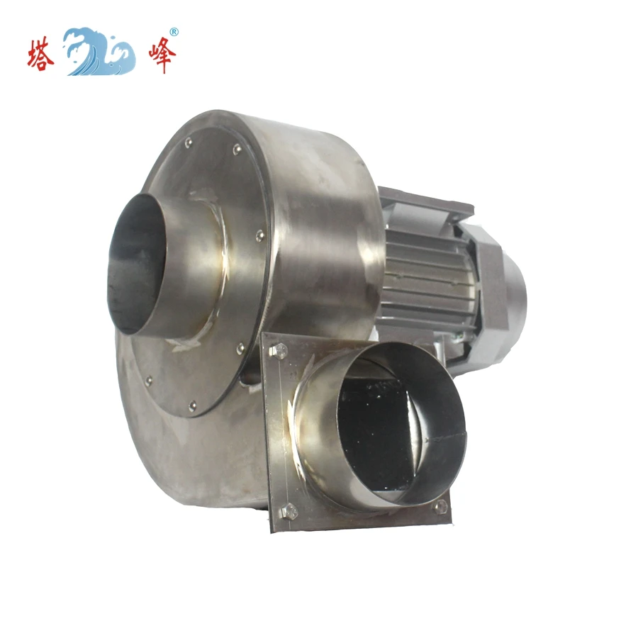 304 stainless steel 0.75kw 110mm diameterpipe industrial hot air steam resistant fan blower 380V with VFD